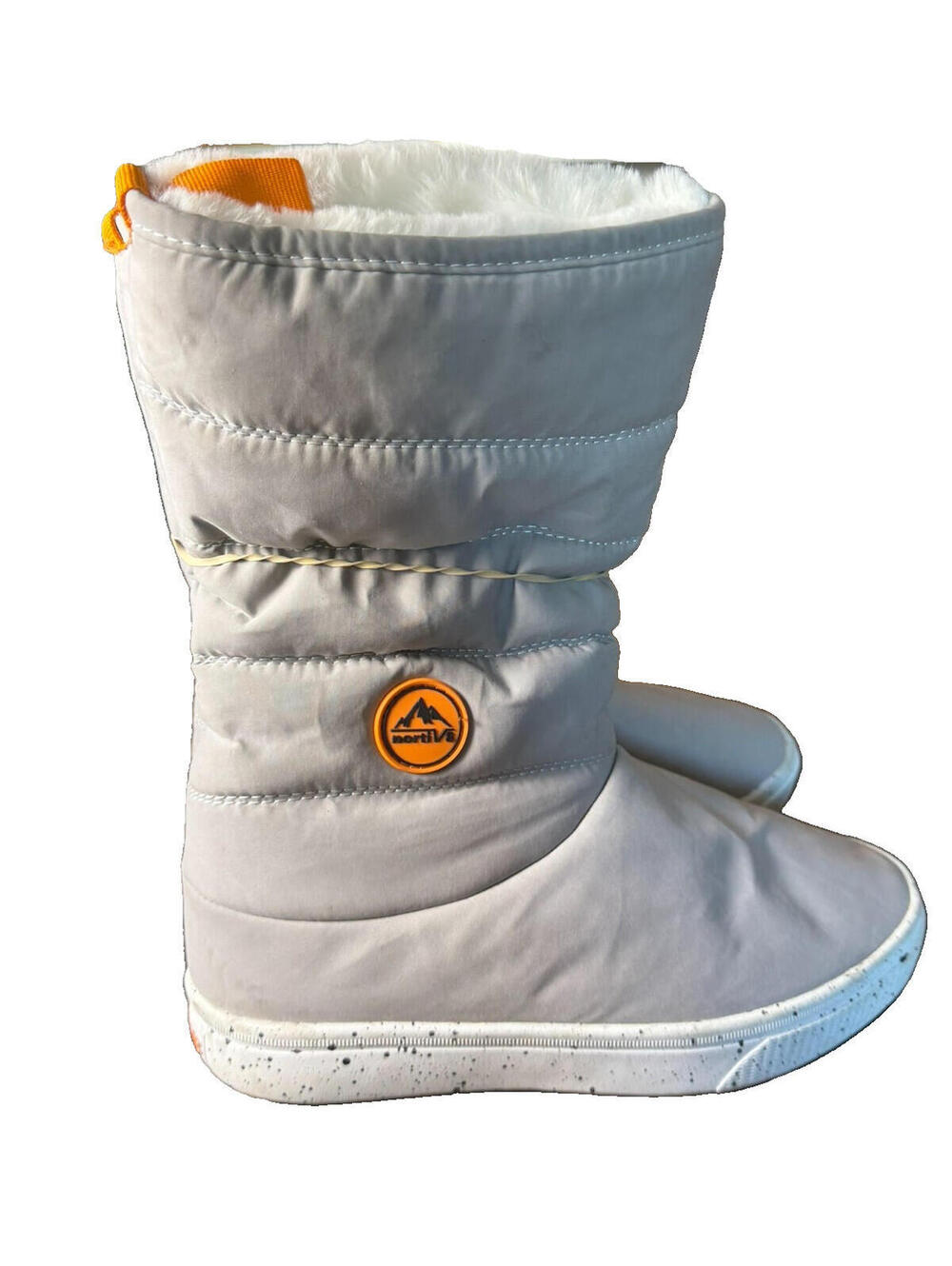 Women’s Nortiv 8 Winter Snow Boots Gray 7 – Quilted Faux Fur Warm Waterproof